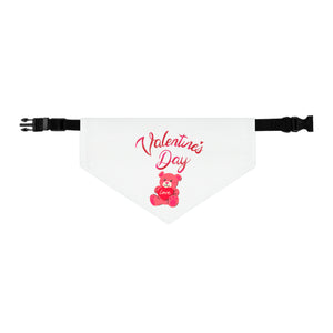 Pet Bandana Collar -  Valentines Day - White