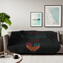 Load image into Gallery viewer, Blanket (Sherpa) - It’s Kwanzaa Time - Black