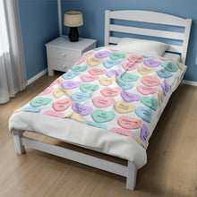 Load image into Gallery viewer, Blanket (Plush) - Valentine Charms - White Velveteen Plush