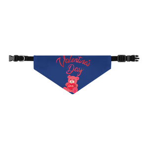 Pet Bandana Collar - Valentines Day - Dark Blue