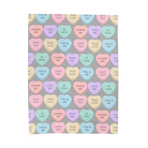 Blanket (Plush) - Valentine Charms - Grey Velveteen Plush