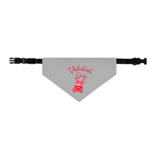 Load image into Gallery viewer, Pet Bandana Collar - Valentines Day - Grey