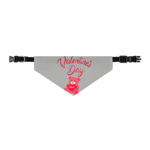 Pet Bandana Collar - Valentines Day - Grey