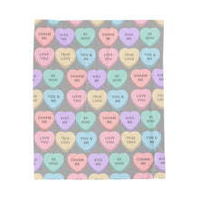 Load image into Gallery viewer, Blanket (Plush) - Valentine Charms - Grey Velveteen Plush
