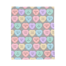 Load image into Gallery viewer, Blanket (Plush) - Valentine Charms - Grey Velveteen Plush