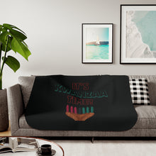 Load image into Gallery viewer, Blanket (Sherpa) - It’s Kwanzaa Time - Black