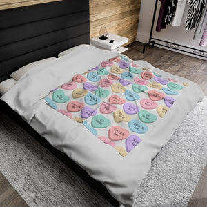 Blanket (Plush) - Valentine Charms - White Velveteen Plush