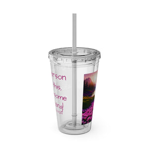 Sunsplash Tumbler with Straw, 16oz - Landscape