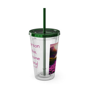 Sunsplash Tumbler with Straw, 16oz - Landscape