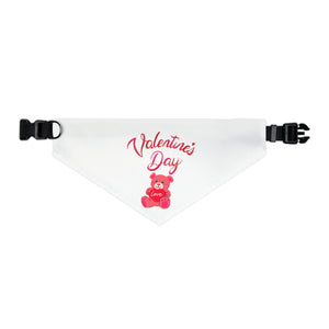 Pet Bandana Collar -  Valentines Day - White