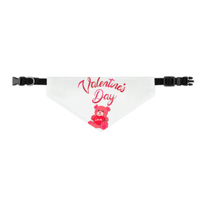 Pet Bandana Collar -  Valentines Day - White