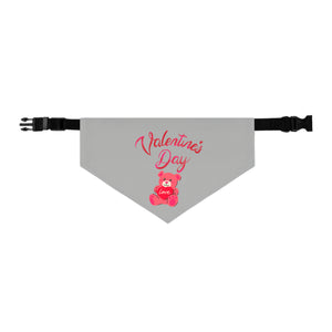 Pet Bandana Collar - Valentines Day - Grey