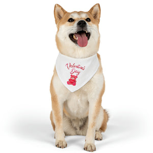 Pet Bandana Collar -  Valentines Day - White