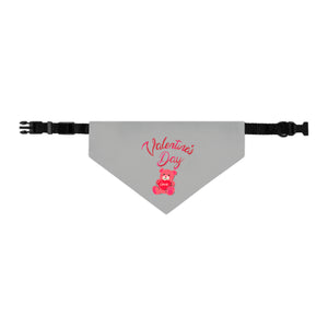 Pet Bandana Collar - Valentines Day - Grey