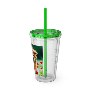 Sunsplash Tumbler with Straw, 16oz - Puppy Love