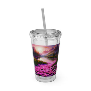 Sunsplash Tumbler with Straw, 16oz - Landscape