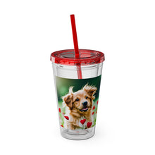 Load image into Gallery viewer, Sunsplash Tumbler with Straw, 16oz - Puppy Love
