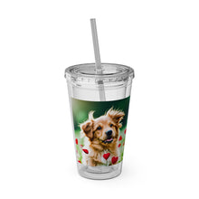 Load image into Gallery viewer, Sunsplash Tumbler with Straw, 16oz - Puppy Love
