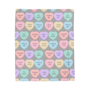 Blanket (Plush) - Valentine Charms - Grey Velveteen Plush