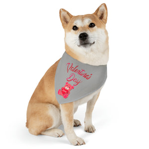 Pet Bandana Collar - Valentines Day - Grey