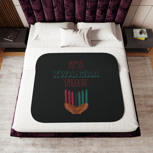 Blanket (Sherpa) - It’s Kwanzaa Time - Black