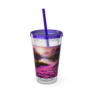 Sunsplash Tumbler with Straw, 16oz - Landscape