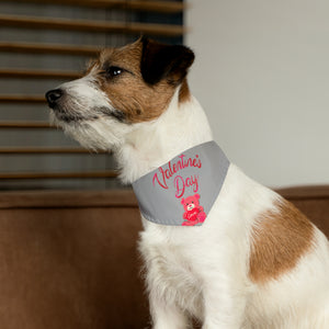 Pet Bandana Collar - Valentines Day - Grey