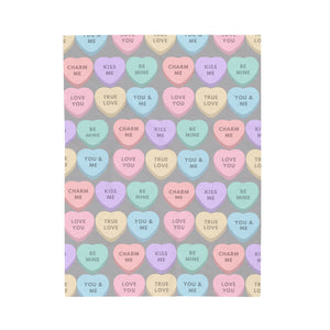 Blanket (Plush) - Valentine Charms - Grey Velveteen Plush