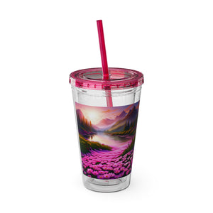 Sunsplash Tumbler with Straw, 16oz - Landscape