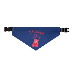 Pet Bandana Collar - Valentines Day - Dark Blue