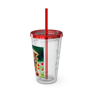 Sunsplash Tumbler with Straw, 16oz - Puppy Love