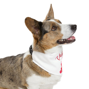 Pet Bandana Collar -  Valentines Day - White