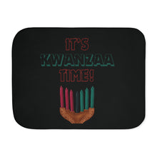 Load image into Gallery viewer, Blanket (Sherpa) - It’s Kwanzaa Time - Black
