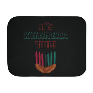 Blanket (Sherpa) - It’s Kwanzaa Time - Black