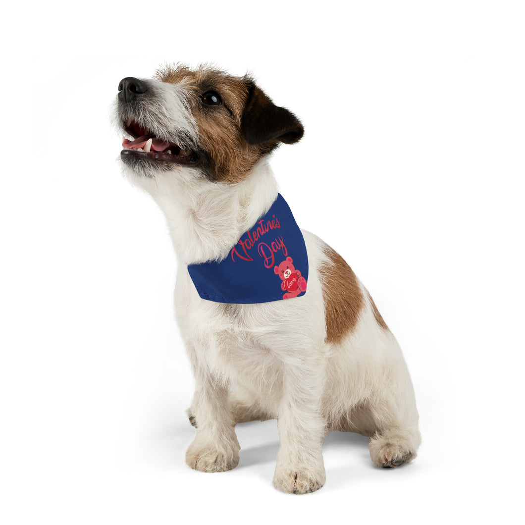 Pet Bandana Collar - Valentines Day - Dark Blue