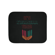 Load image into Gallery viewer, Blanket (Sherpa) - It’s Kwanzaa Time - Black
