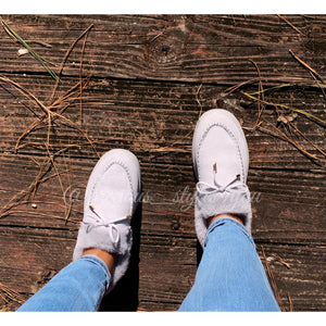 Shoes - Fluffy Moccasin - Grey