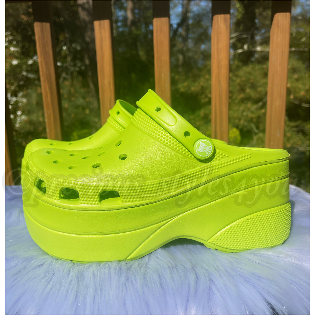 Shoes - Platform Clogs - Lime