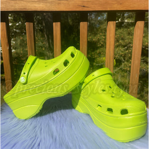 Shoes - Platform Clogs - Lime